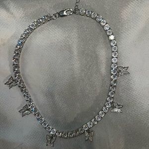 Diamond butterfly choker